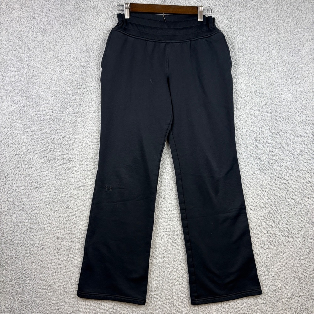 Under Armour Sweatpants Womens Medium Black Storm Fleece Straight Leg Activewear